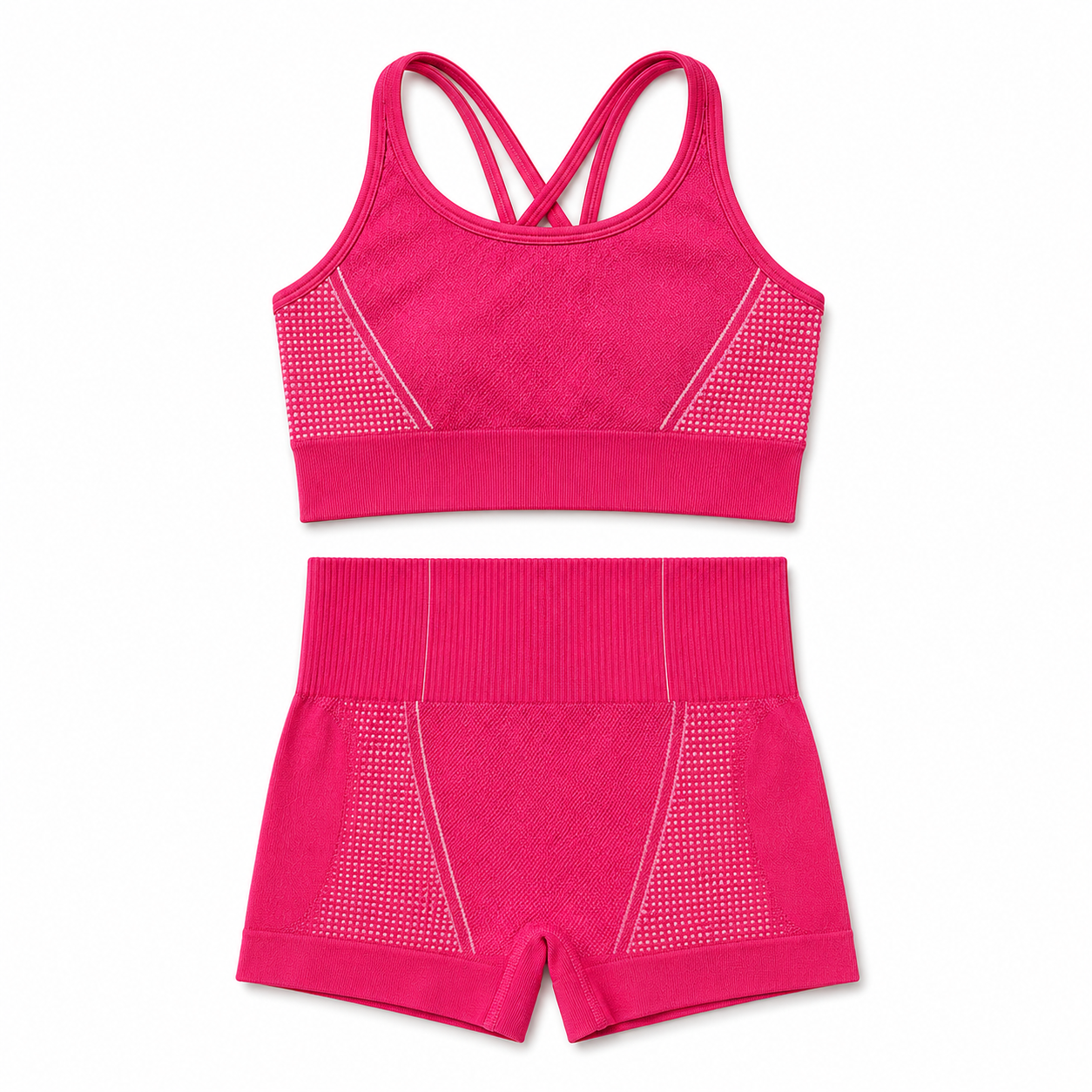 Quick-drying Running Sports Women's Beauty Back Bra Seamless High-elastic Shorts Two-piece Fitness Suit