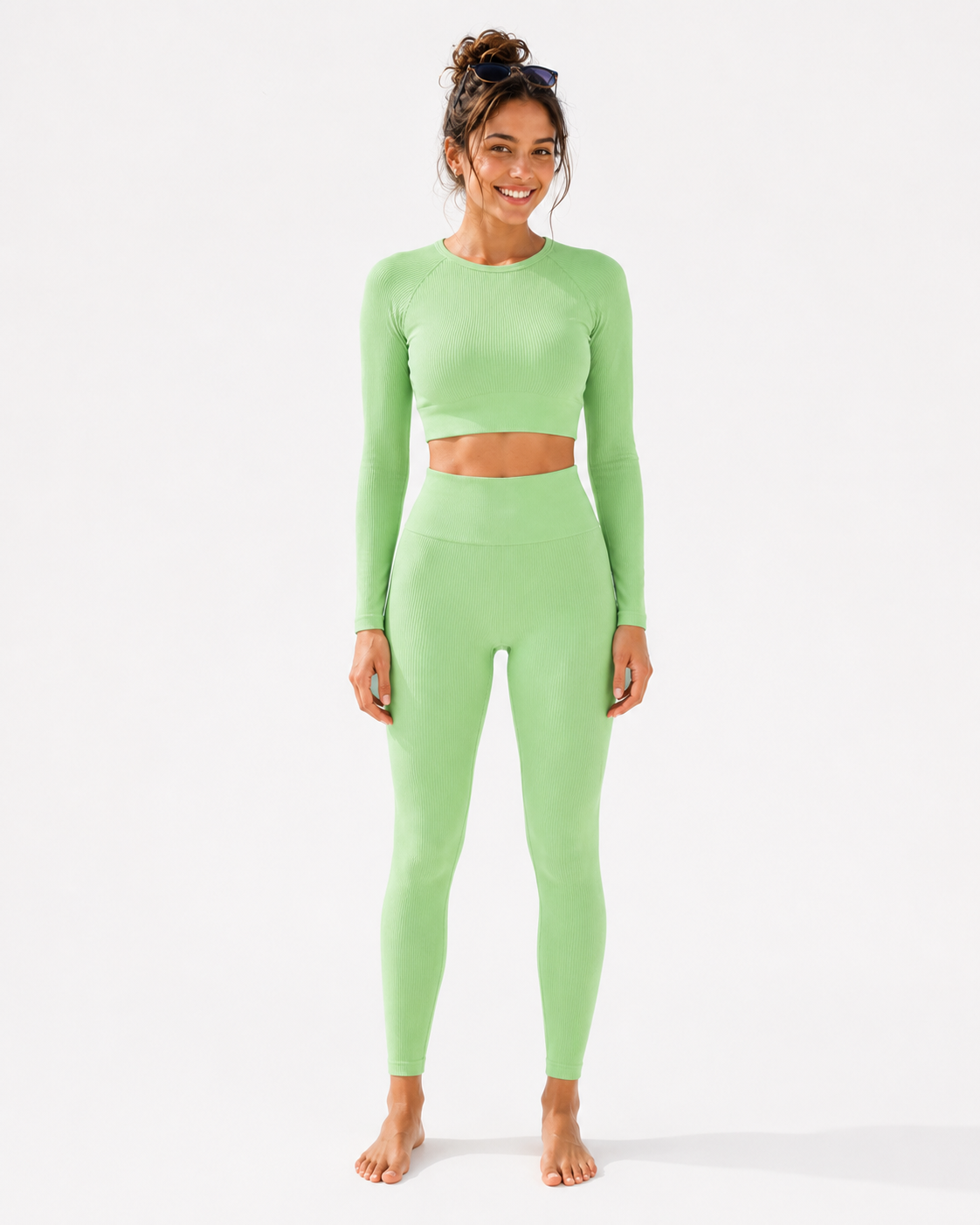 Thread Quick-drying Seamless Long Sleeve Yoga Wear Suit